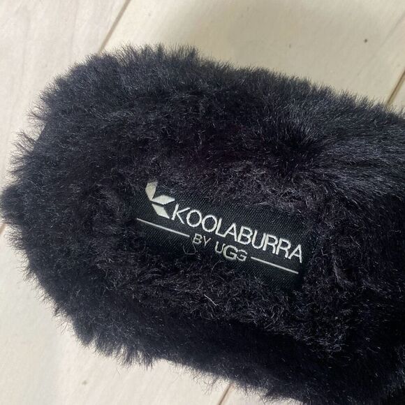 Koolaburra by UGG Women's Faux Fur Shearling Slingback Sandals Black Size 7 - Picture 2 of 6